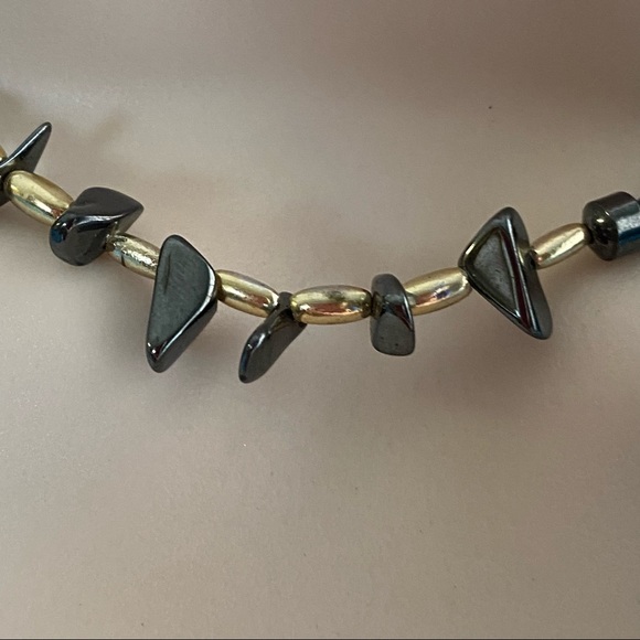 Genuine Hematite Necklace with Silver Beads. - Picture 4 of 5